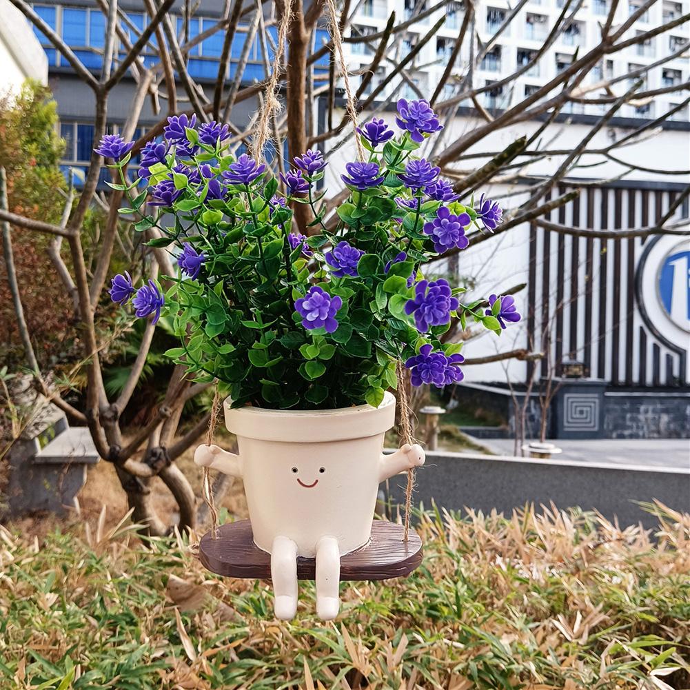 Подвесной гамак-кашпо из смолы, милые горшки для растений и суккулентов, креативное подвесное кресло-качалка-кашпо для помещений и улицы