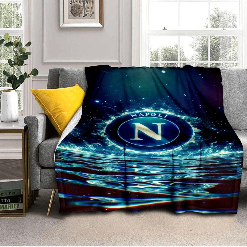 Napoli Football Club Emblem Blanket Outdoor Flannel Blanket for Camping, Hiking, Garden Parties, Picnic Essentials,gift for family and friends