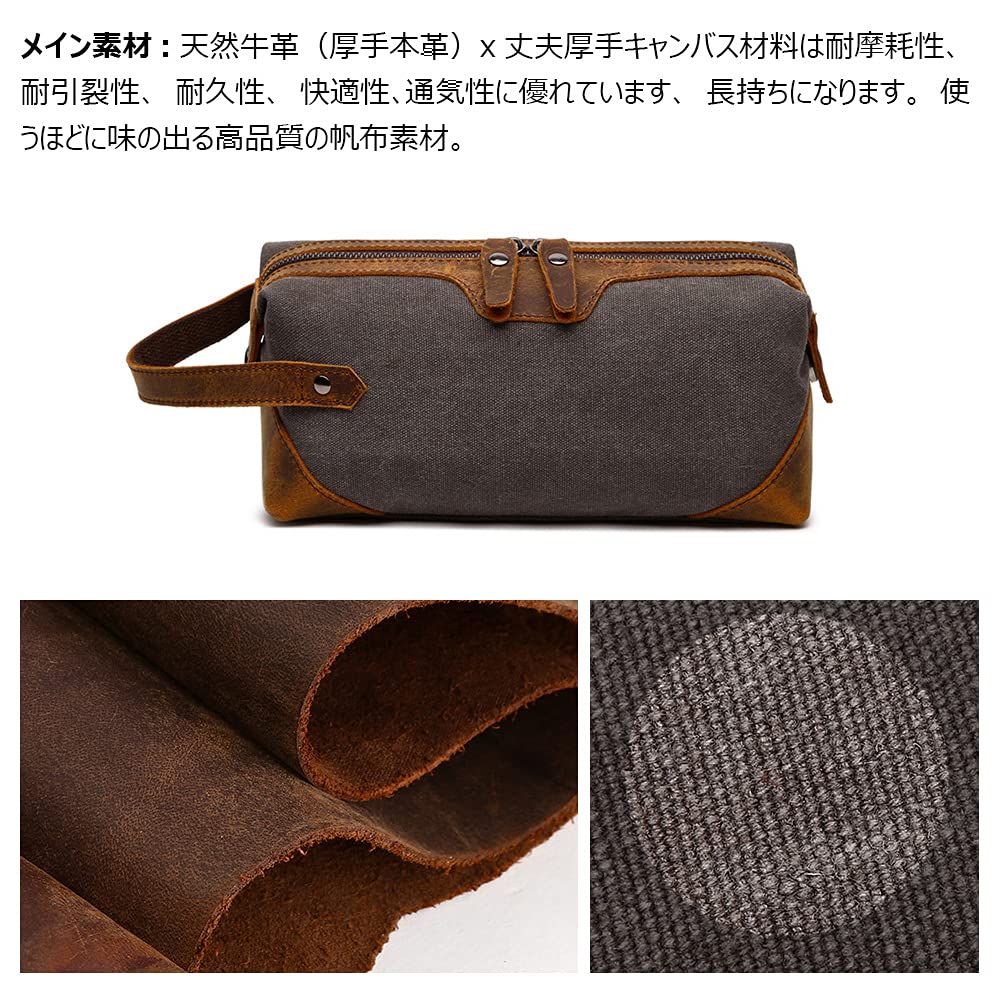 Whatna Мини Секундный Толстый Холст и Натуральная Кожа Коровьей Кожи Клатч Маленькая Косметичка Идеально подходит для и Другая Маленькая Мужская Сумка, Сумка, Сумка, Повседневная, Формальная,