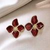 Серьги-гвоздики Yupsk Sweet Flower для женщин, винтажные металлические серьги-гвоздики для девушек, модные разноцветные свежие серьги для вечеринок, свадебных украшений