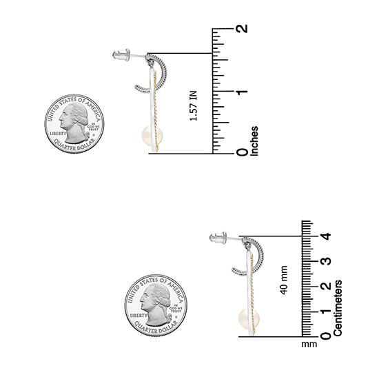 LeCalla Ювелирные изделия из стерлингового серебра 925 пробы, круглые икры с жемчужными серьгами-кольцами C для женщин-подростков