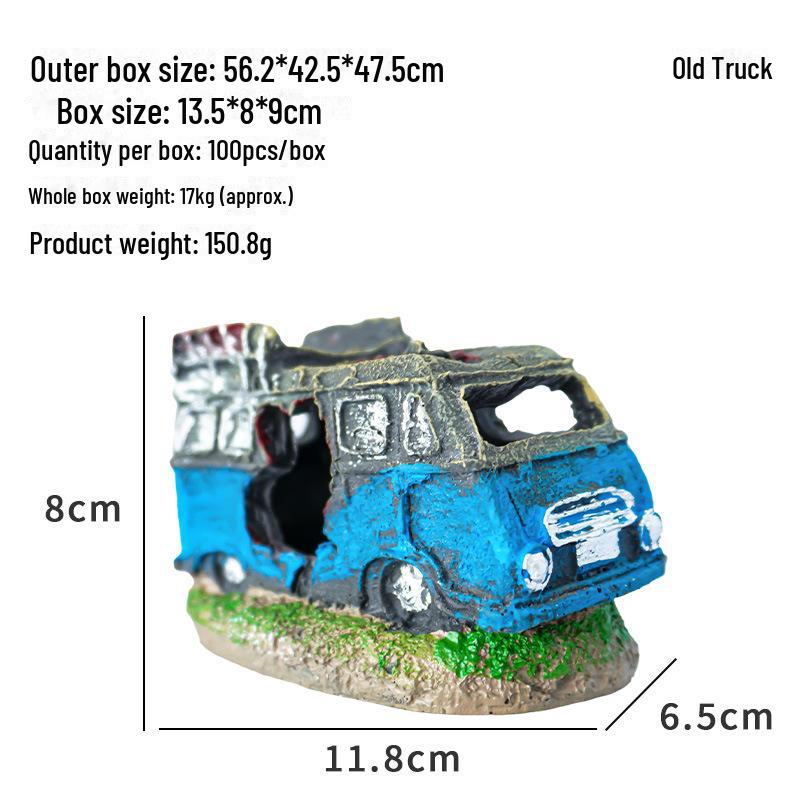 Аквариум Декорация Автокатастрофы: Украшение для укрытия рыб и креветок