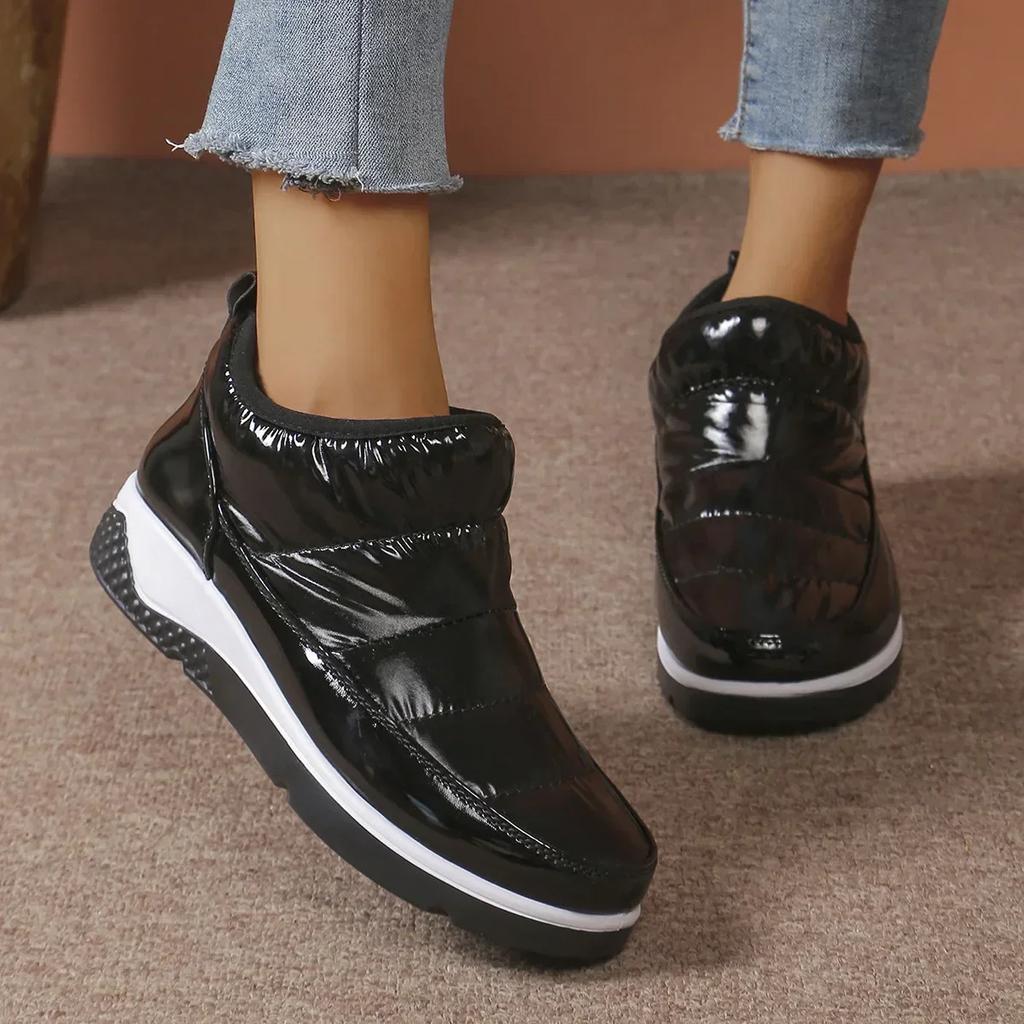 Snow Boots Women  Thick Plush Winter Fashion Warm Short Boots Cotton Shoes Women's Cotton Booties Botas De Mujer 2024