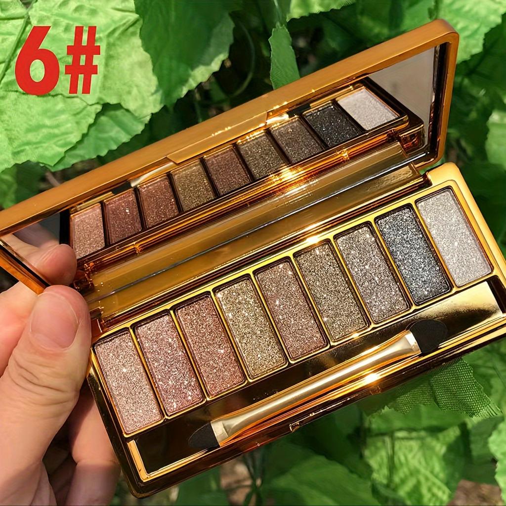 Golden Eyeshadow Palette Sparkling Shiny Glitter Eyeshadow Palette With Brush And Mirror, High Pigmented, Long-Lasting Makeup For A Gorgeous Look