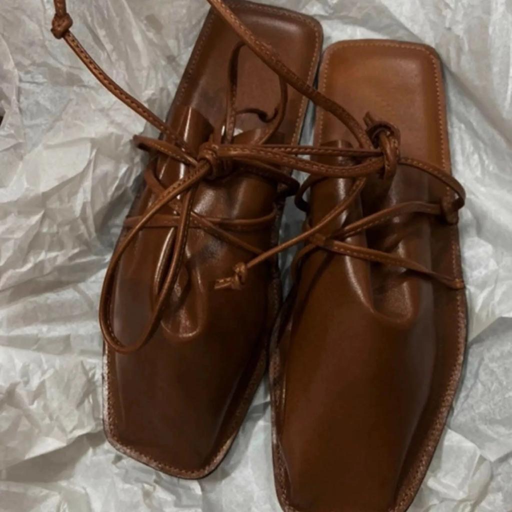 Sqaure Head Solid Color Women Slippers Fashion Flats Summer Sling Back Ladies Shoes Elegant Low Heels Zapatos Mujer