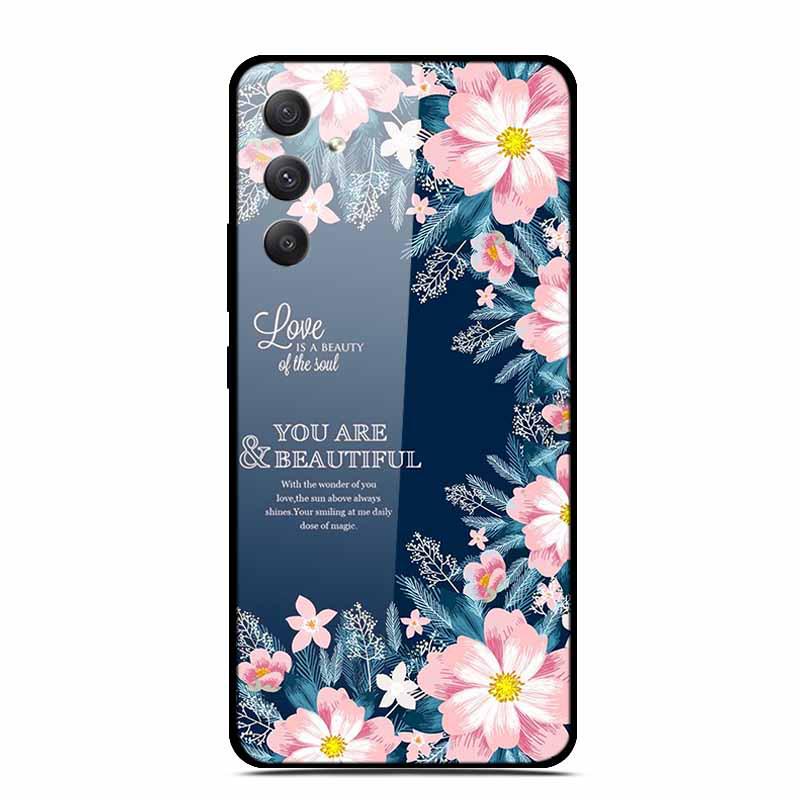 Чехол для телефона Samsung A35 5G - Персонализированный Цветной Закаленный Стеклянный, Противоударный.