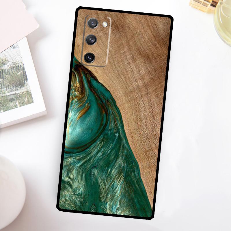 Гибридный чехол для телефона из дерева и смолы для Samsung Galaxy S23 S24 Ultra S22 S20 S21 FE Note 20 10 S8 S9 S10 Plus