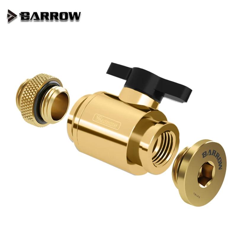 Barrow Water Valve Switch Kit Switch+Plug+Male to Male Fitting Double Inner G1/4 Thread Water Cooler Connector TLQFS-V1