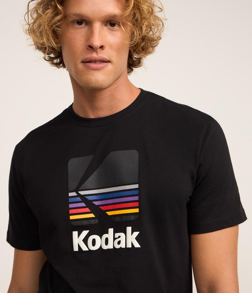 Хлопковая футболка Kodak Printed Comfort с черной печатью Kodak Duaflex Женская Мужская Оверсайз Y2k Хлопок Свободная Женская Мужская Одежда