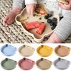 Baby Feeding Tray Anti-fall Lovely Safety Food Grade Suction Cup Diet Training Solid Color Silicone Material