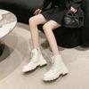 Fashion Outerwear British Student Versatile Short Boots Thick-soled Medium Boots 2025 Autumn and Winter New Martin Boots Women
