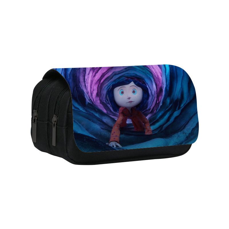 Coraline Twin Compartment Organizer Stationery Pen Pouch For School And Home