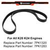 Replacement Belt K20 K24 Swap, Adjustable EP3 Idler Pulley Belt For Honda For Acura, Replace 7PK1320, 7PK1283