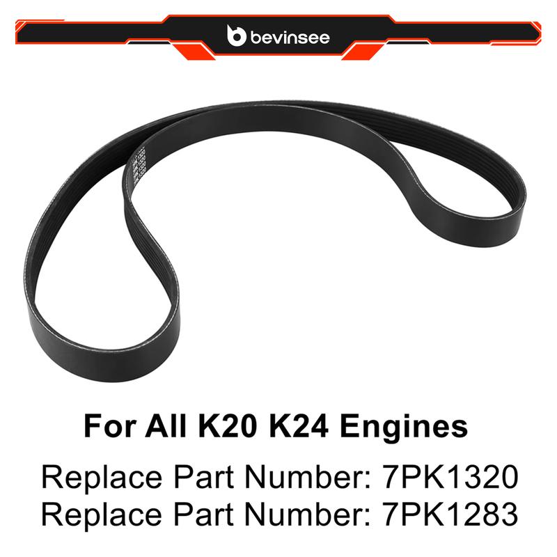 Replacement Belt K20 K24 Swap, Adjustable EP3 Idler Pulley Belt For Honda For Acura, Replace 7PK1320, 7PK1283