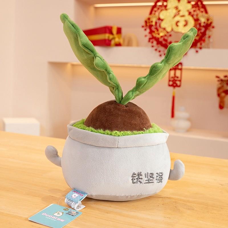 Adorable Office Plant Plush Toy Cute Buddha Style Potted Doll For Gift Giving