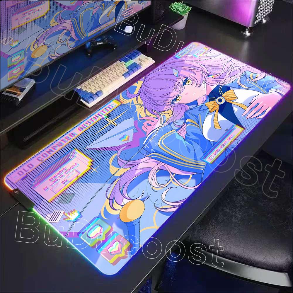 Новый Роль Кавайи Aemeath RGB Коврик для Мыши Игровой Wuthering Waves Милая Аниме Девушка Коврик для Мыши XXL Компьютерный Нескользящий Резиновый Коврик для Клавиатуры