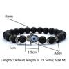 Evil Eyes Bracelet For Men Women Gothic Fatima Hand Braclet 8mm Natural Lava Lapis Lazuli Stone Beaded