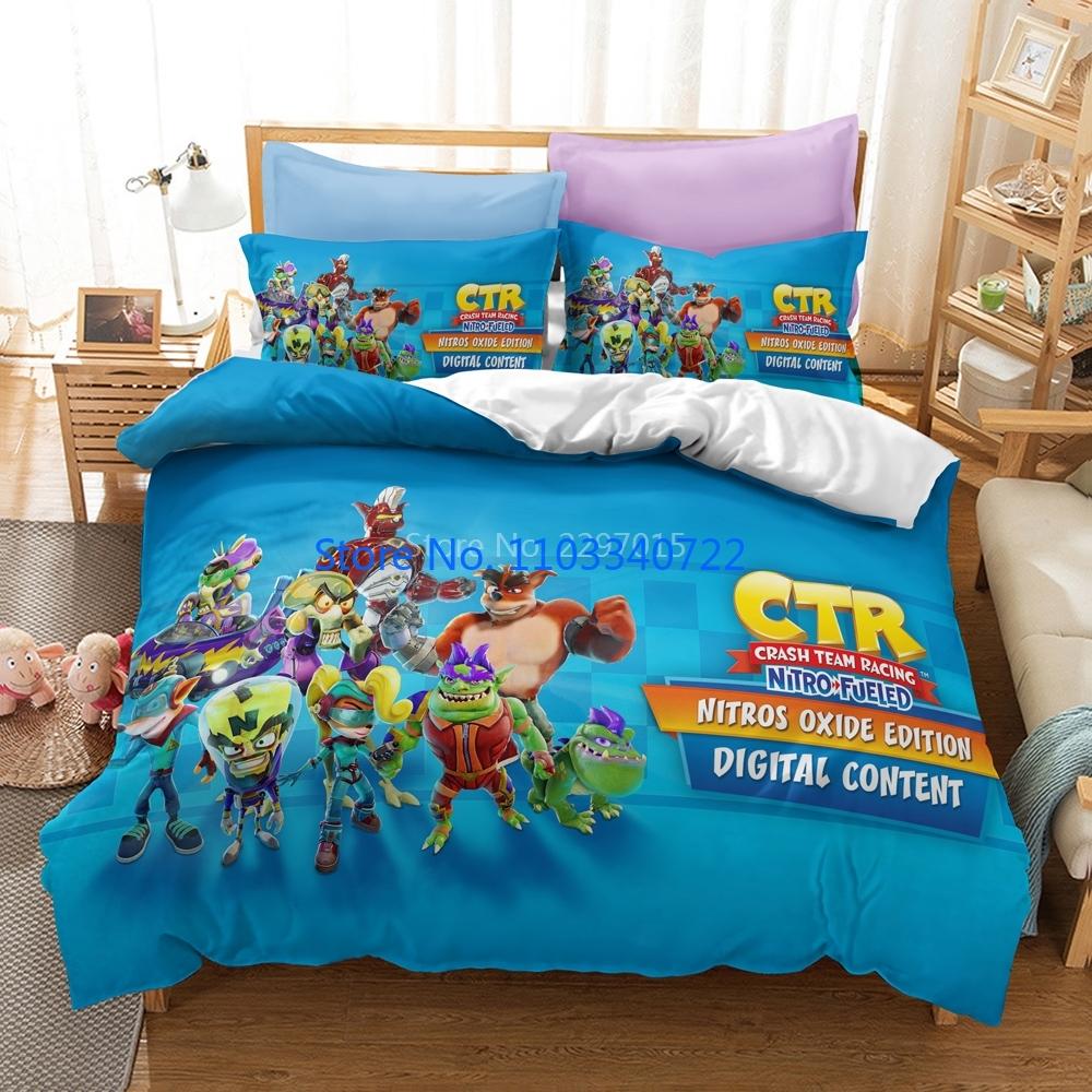 Cartoon Crash Bandicoot 3d Luxury Bedding Set Duvet Cover Set 3D Print Comforter Cover Bedclothes for Boy Girl Sets Decor