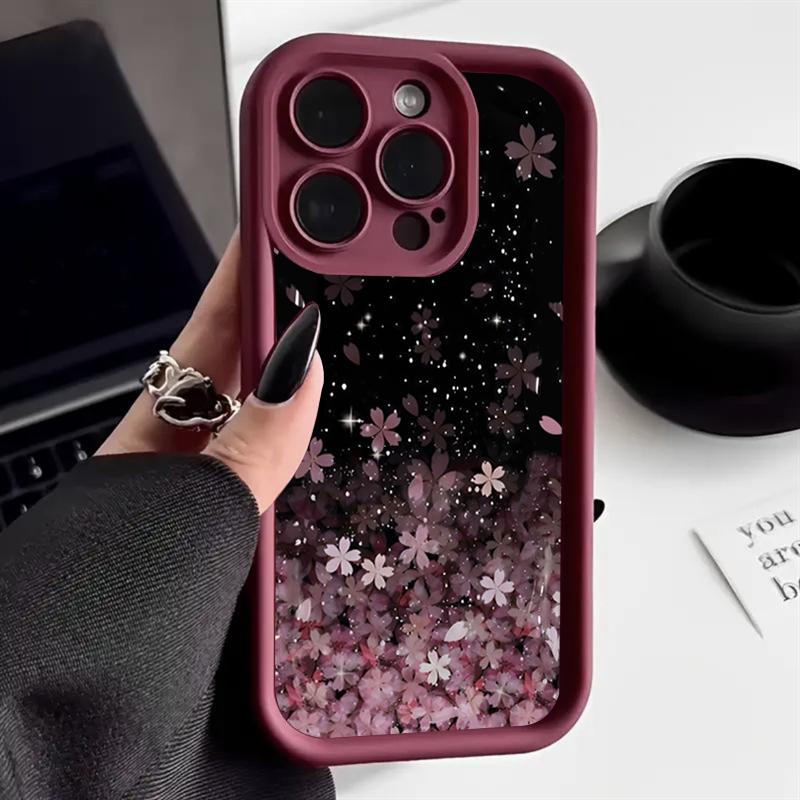 Мечтательный Розовый Чехол с Цветением Сакуры для Серии iPhone 17 16 15 14 13 12 11 Pro Max Plus