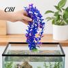 Ornamental Fish Tank Plants Artificial Water Plant, Aquarium Decoration, Purple Blue Gradient Color Flexible Plastic Leaves, Safe Ornament for