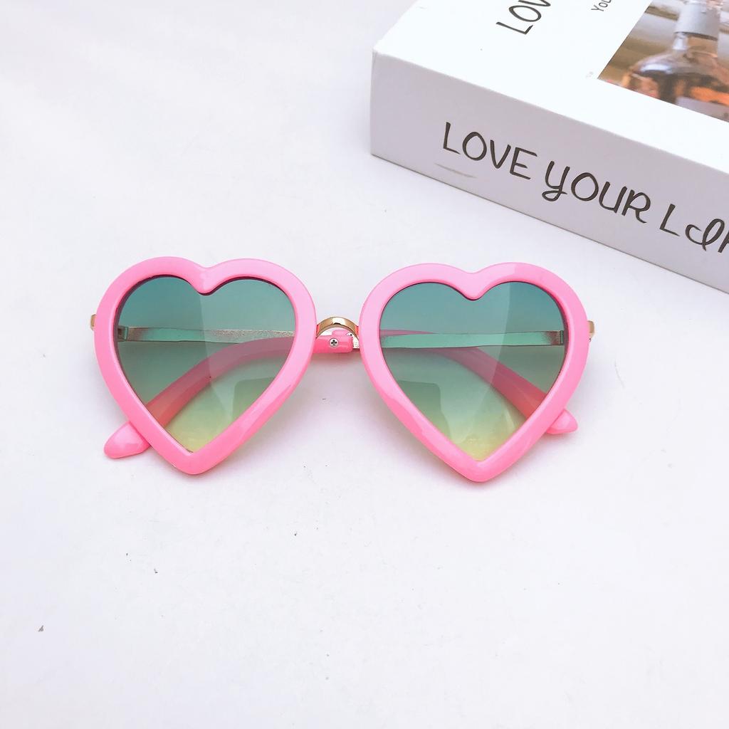 Children'S Love Sunglasses Trendy Boys And Girls Cute Colorful Sunglasses Peach Heart Sunglasses