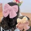 Women Girls Sweet Elegant Plush Big Bow Hairpins Cute Soild Color Hair Spring Clip Hair Ornament Autumn Winter Hair Accessories