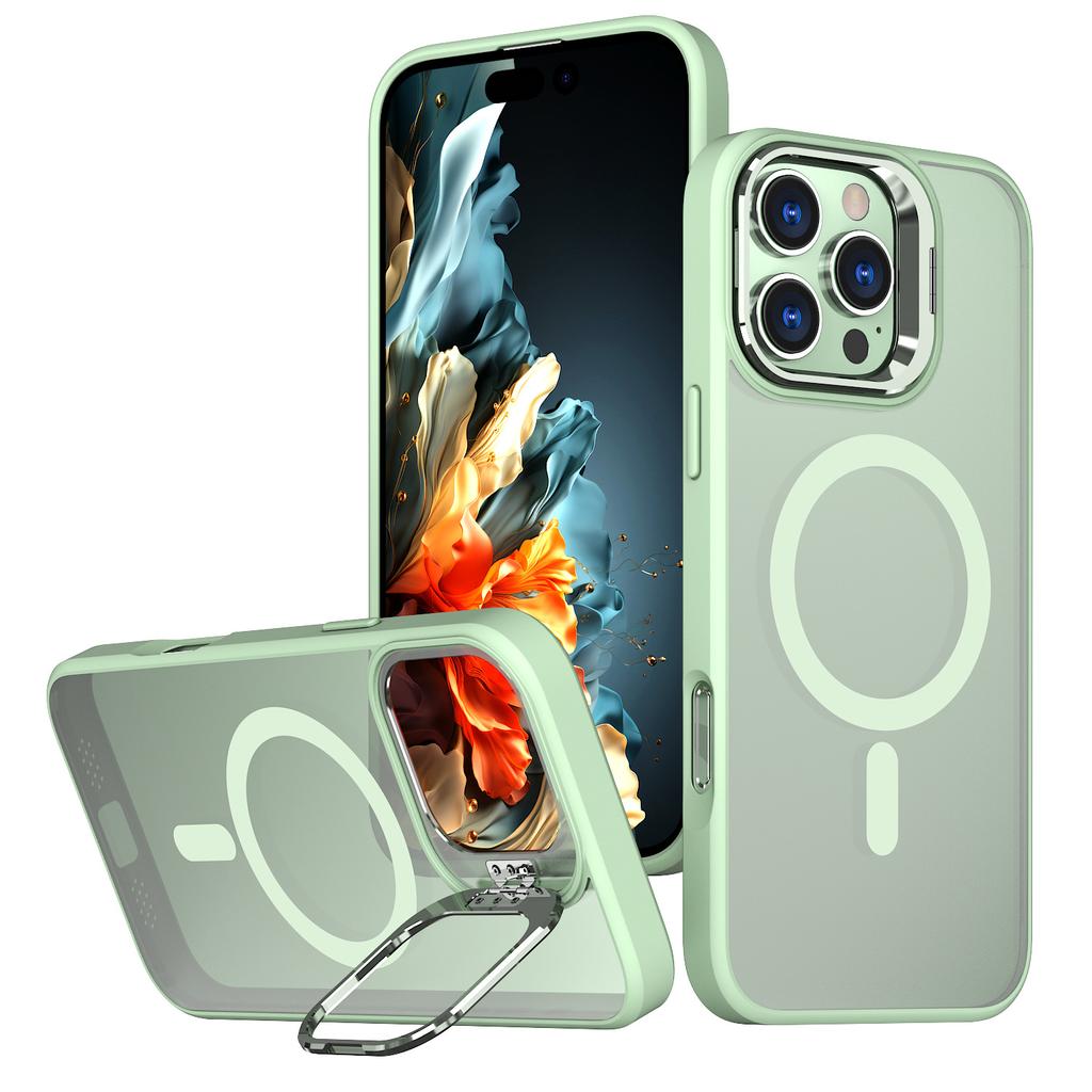 Applicable to Apple 17 transparent skin feeling mobile phone case, lens frame all-inclusive hidden bracket iPhone17pm magnetic case