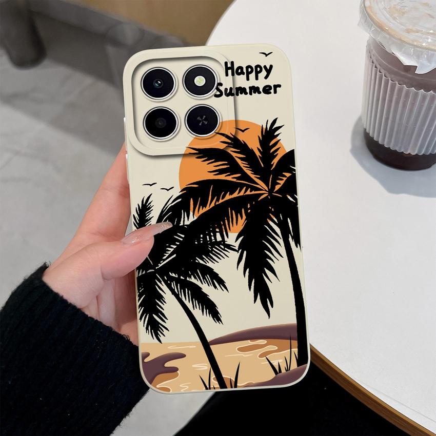 Для Huawei Honor X6C X7C 400 Pro Lite Чехол для телефона Милые розовые облачные узоры Жидкий силикон Недавно обновленные Противоударные Защитные чехлы Для Huawei Чехол