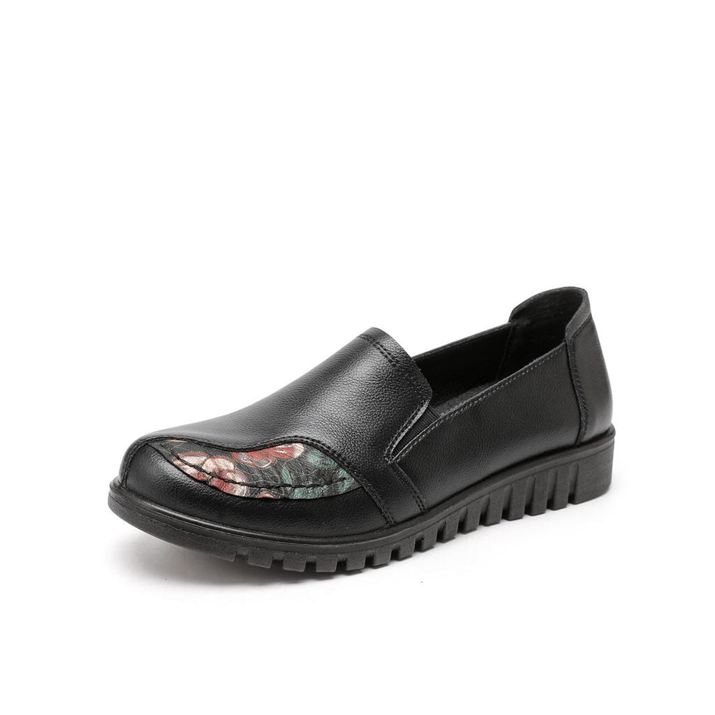 Женские туфли из натуральной кожи с мягкой подошвой — удобные нескользящие балетки для людей среднего и пожилого возраста, доступны большие размеры