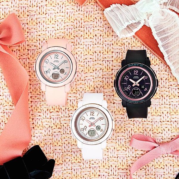 Casio Women's Baby-G BGA-290RA-4AJF [BABY-G Ribbon Design] Round Watch Resin Digital Analog