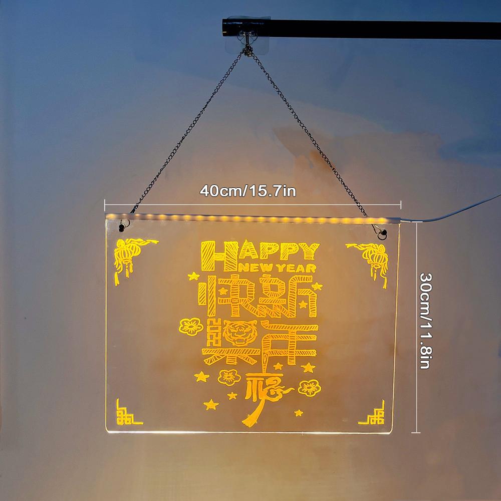 Светодиодная доска для сообщений, ночник, акриловый маркер, доска для сообщений с 7-цветной ручкой для детей, доска для рисования, рождественский подарок