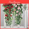 Stunning 90cm Artificial Silk Rose Flower Garland With Lifelike Green Ivy Leaves For Home Decor