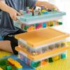 Clear Children's Toy Organizer 2 Layers Particle Holder Building Blocks Storage Box  for Kids