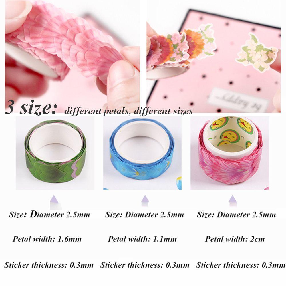 200PCS Adhesive Stylish Decorative Flower Petals Tape Masking Tape Sticky Paper Scrapbooking