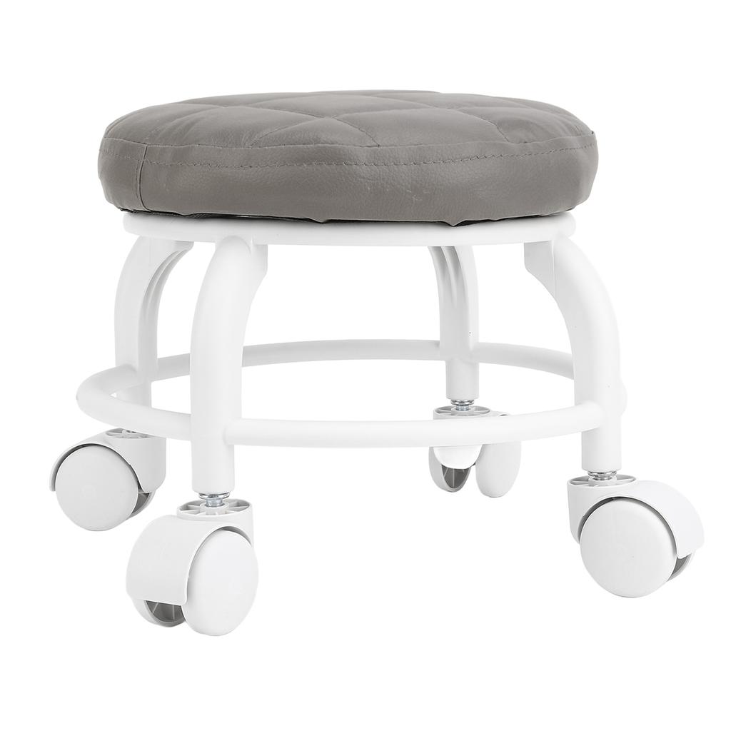 Низкое роликовое сиденье из искусственной кожи, низкий табурет, бесшумное вращающееся колесо, низкая высота, круглое роликовое кресло для домашнего офиса