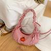 2025 Summer Shoulder Bag Women's New Bubble Plaid Women's Bag Underarm Crossbody Dumpling Bag Shoulder Fashion Bag