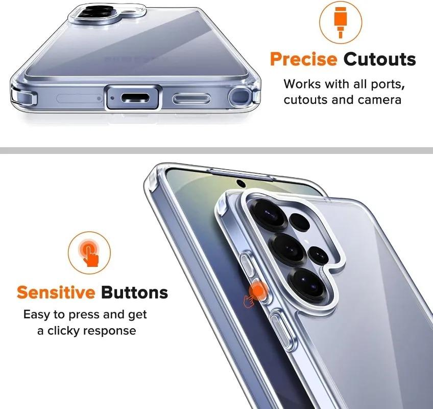 Кристально прозрачный ТПУ чехол для телефона Samsung Galaxy S26 S26Plus S26Ultra Мягкий ТПУ / Жесткий ПК Защитные чехлы Аксессуары