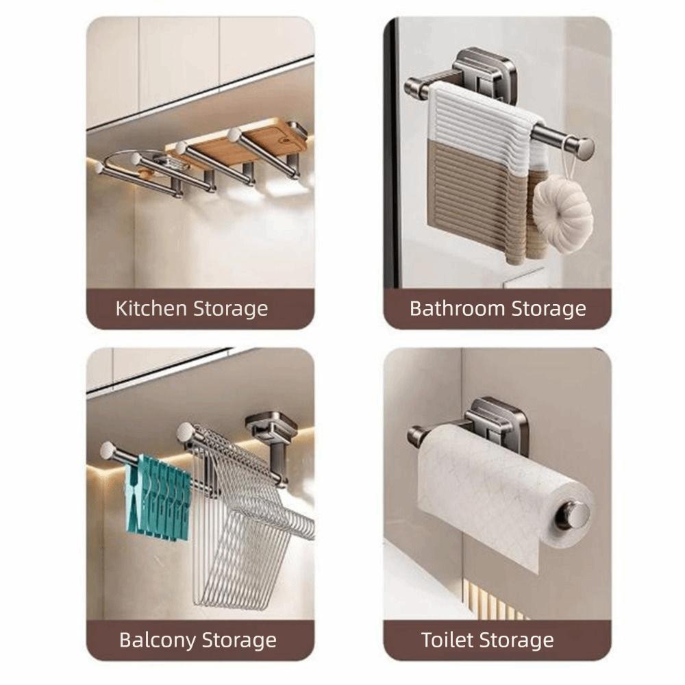 Space Aluminum Suction Cup Paper Towel Holder Easy Install Paper Towel Storage Rack Cabinet