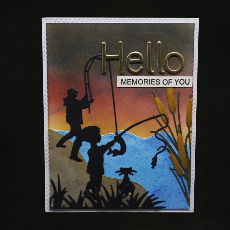 Fishing Man Cutting Dies Metal Stencil DIY Scrapbooking Album Paper Card Embossing Craft Die Cut People