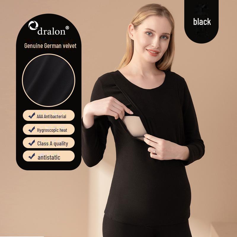 Женский самонагревающийся бархатный термотоп для беременных - Осенняя одежда для кормящих мам
