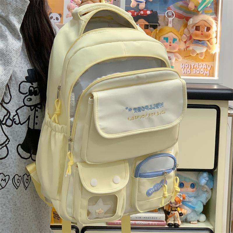 Школьный рюкзак Корейский ins Студенческий стиль Большой вместимости Женский Ученики начальной школы Высокая ценность Маленький свежий Ученики старших классов Универсальный