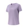 Li Ning Running Series Sports Casual Simple Solid Color Letter Crew Neck Pullover Short Sleeve T-Shirt Women T-Shirt Aviation-Purple ATSV098-11