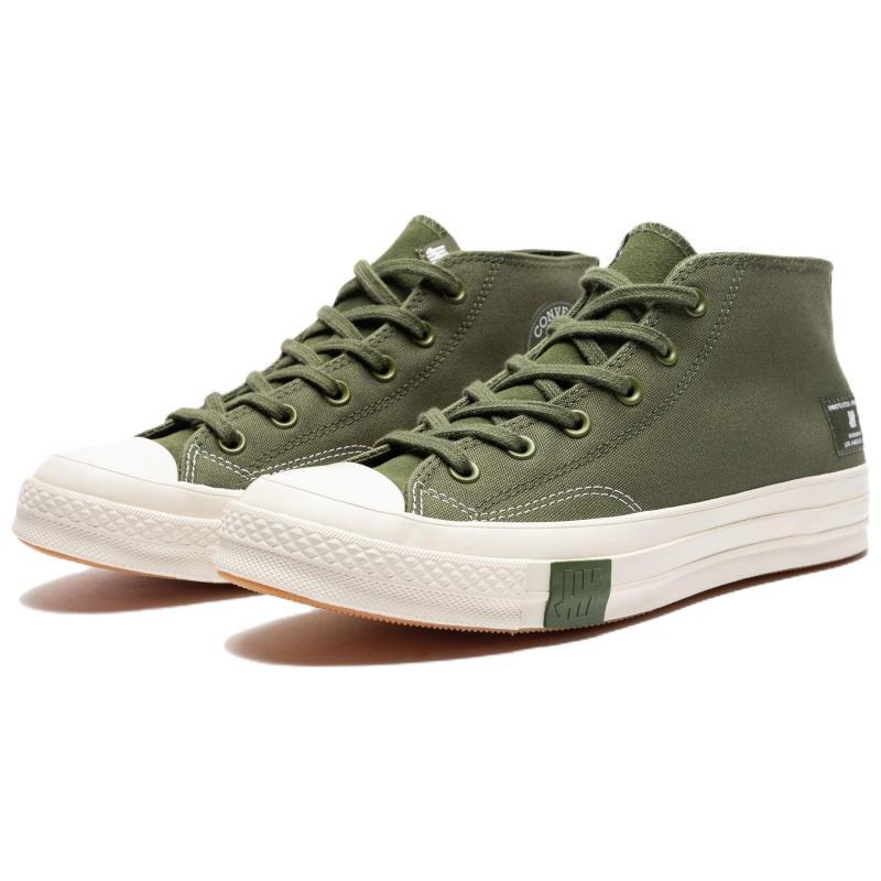 UNDEFEATED x Converse Chuck 70 Mid Модные Удобные Высокие Эспадрильи Унисекс Зеленый и Белый