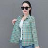 Женская рубашка-кардиган с длинными рукавами из чистого хлопка в клетку – стильная мода на весну и осень для женщин среднего возраста (2025).