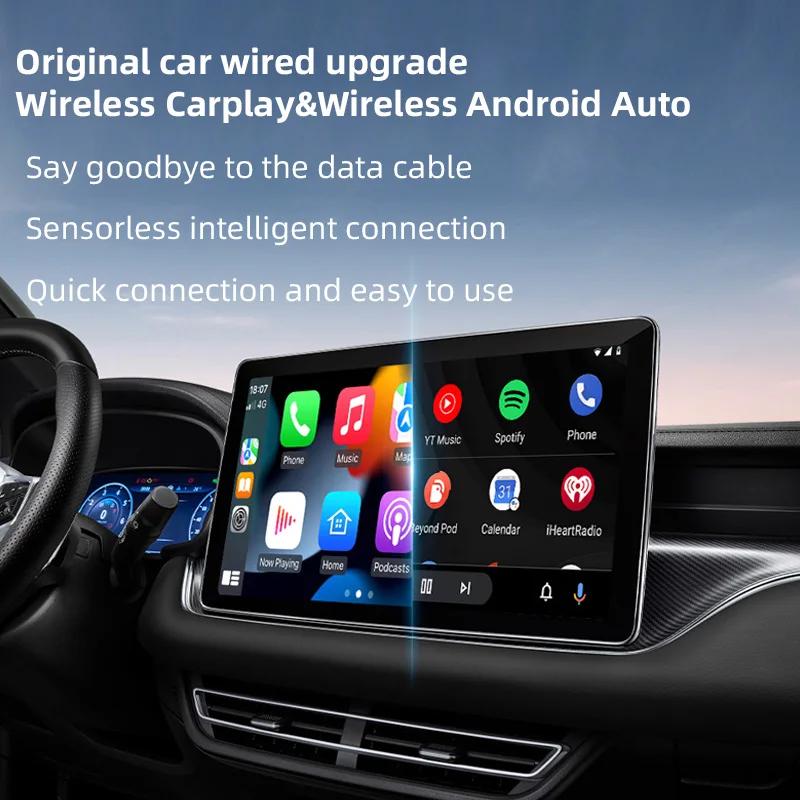 Беспроводной адаптер CarPlay 2в1 Беспроводной адаптер Android Auto AI Смарт-бокс Автомобильные интеллектуальные системы Для 99% автомобилей с проводным CarPlay