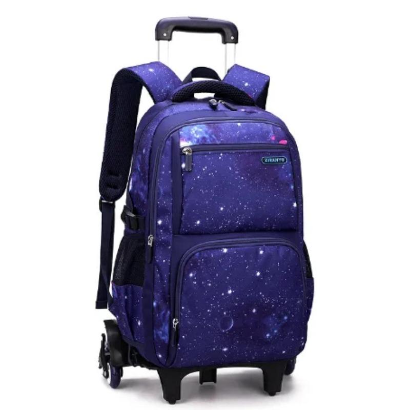 Детская школьная сумка на колесах, рюкзак на колесиках для мальчика, школьная сумка на колесиках, 6 колес, сумка на колесиках, ручная кладь с сумкой для ланча