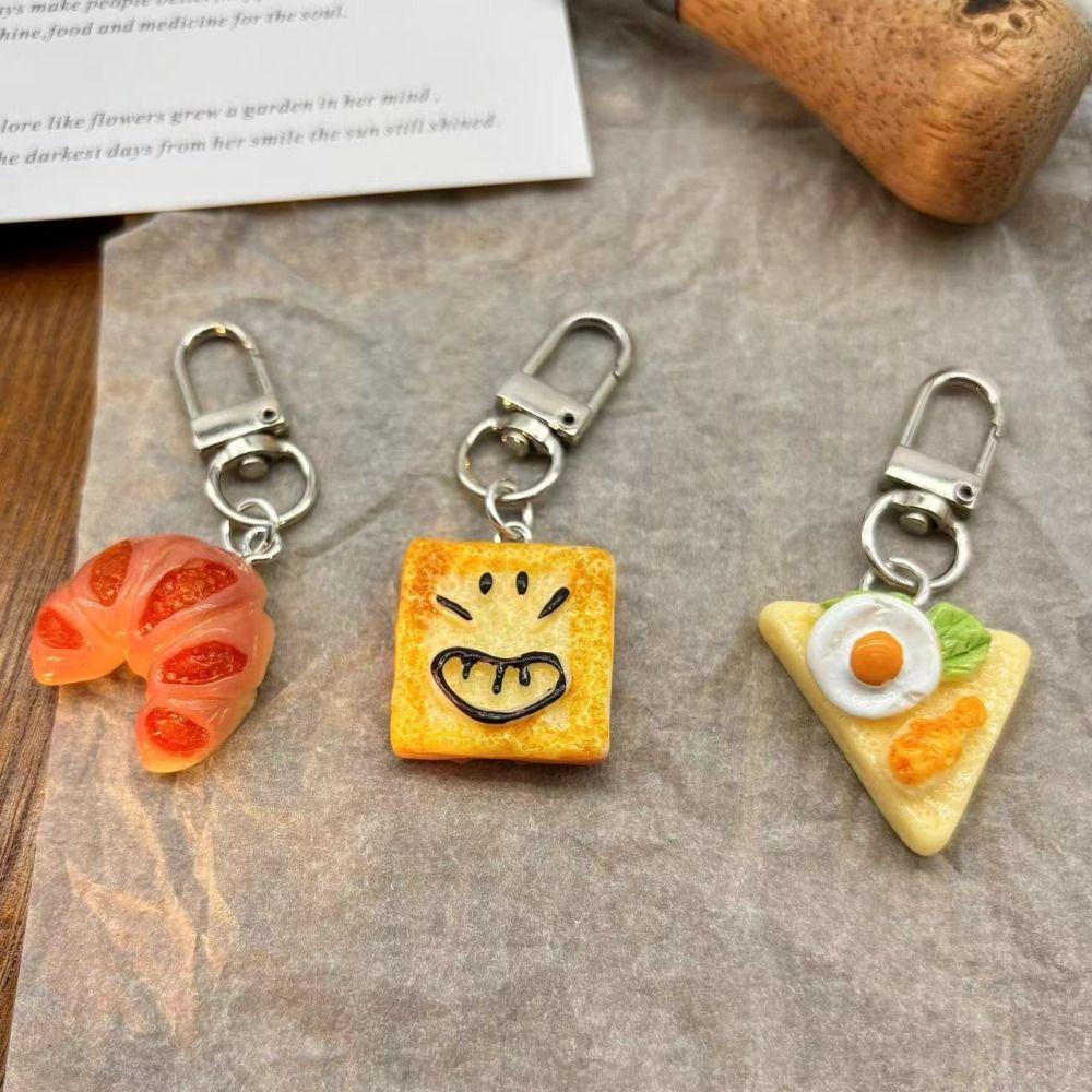 Car Keychains Simulation Food Keychain Toast Burger Keychain Funny Food Series Pendant Men