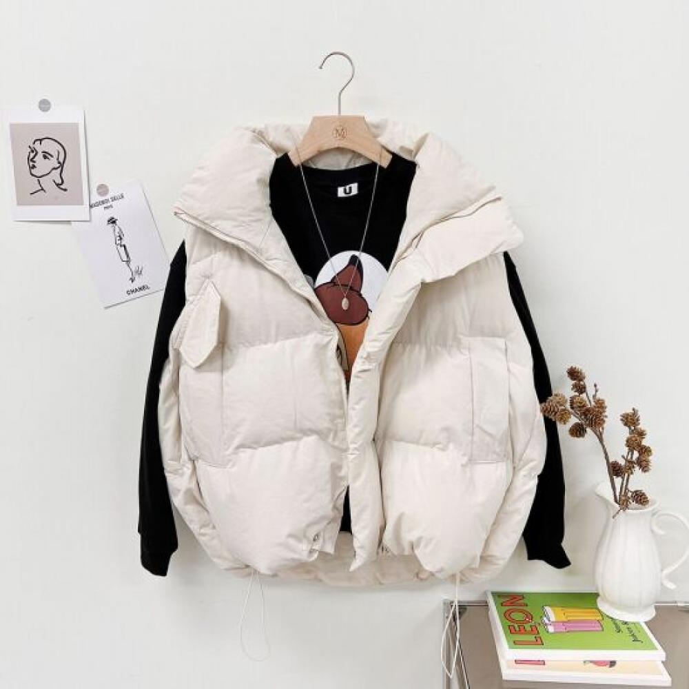 Mizqz Women Avan High Neck Pocket Overfit Padding Vest 4 Colors