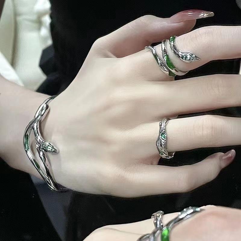 Браслет в стиле панк-змея с изображением животных, хип-хоп-браслеты, открытое кольцо для женщин, темный стиль, индивидуальность, ювелирные изделия, подарок на вечеринку