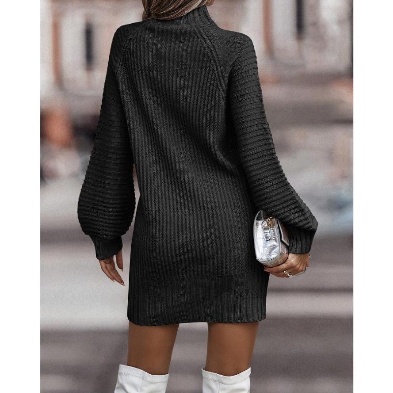 YYFS Женская мода повседневная осень-зима однотонный принт длинный рукав полуводолазка свитера